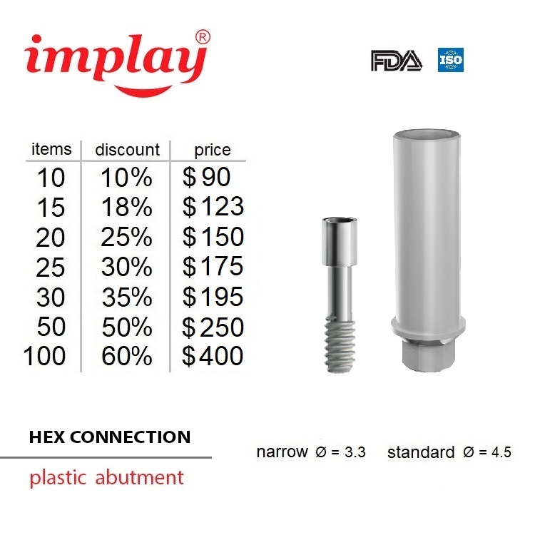 Plastic abutments hex