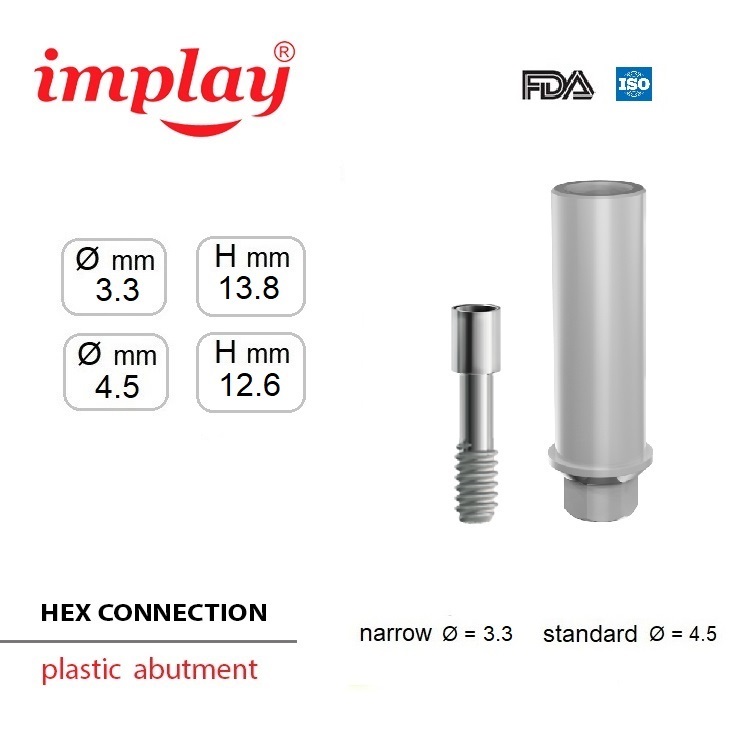 plastic abutment hex size