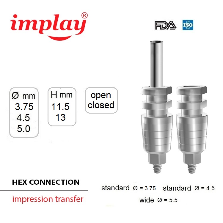 impression transfer hex size
